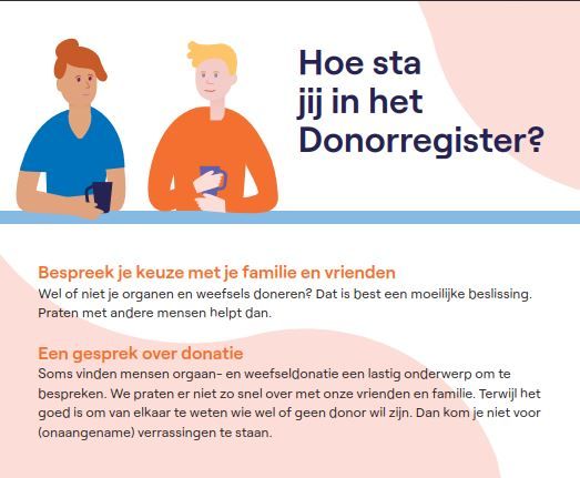 Dit is een plaatje met tekst over hoe jij in het donorregister staat en bij klikken opent het plaatje